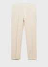 Mango Man Salerno 100% Linen Slim Fit Suit Pants In Ecru
