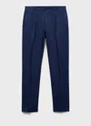 Mango Man Pantalon Costume Salerno 100 % Lin Slim Fit Bleu Indigo - Homme - 48 -  In Indigo Blue