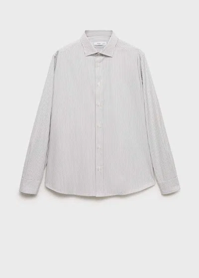 Mango Man Shirt Khaki In Brown