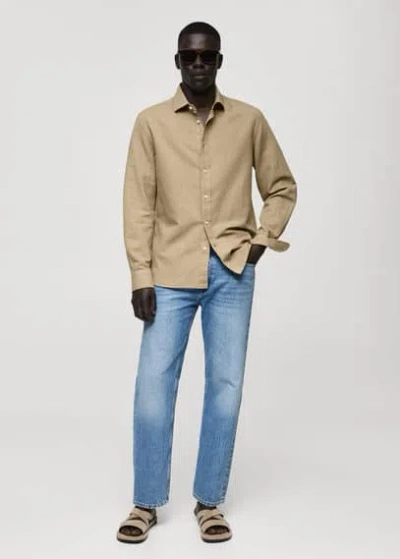Mango Man Shirt Khaki