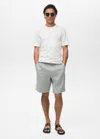 Mango Man Short-sleeved Lyocell T-shirt White