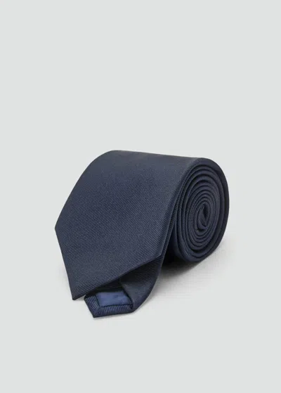 Mango Man Slik Tie Navy In Blue