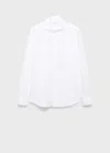 Mango Man Slim Fit 100% Cotton Shirt White In White