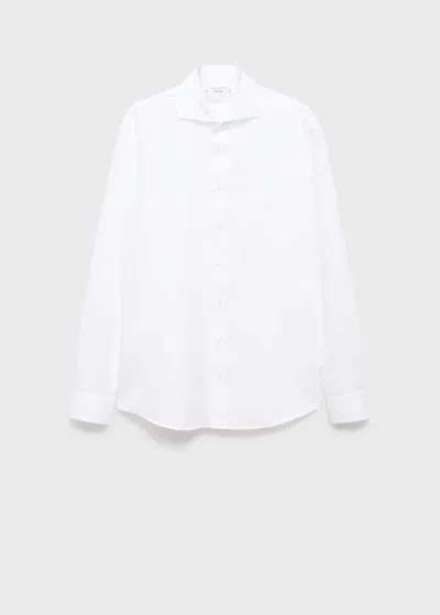 Mango Man Slim Fit 100% Cotton Shirt White