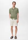 Mango Man Bermuda Slim-fit 100 % Lin Blanc Cassé - Homme - 48 -  In White