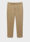 Mango Man Slim-fit 100% Linen Trousers Beige