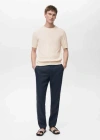 Mango Man Slim-fit 100% Linen Trousers In Bleu Marine Foncé