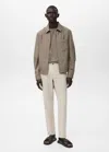 Mango Man Pantalon 100 % Lin Slim Fit Écru - Homme - 48 -  In Sand