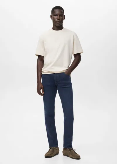 Mango Man Slim Fit Blue Black Jan Jeans Deep Dark Blue