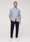 Mango Man Slim Fit Chino Trousers Navy In Navy