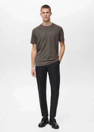 Mango Man Slim-fit Comfort Stretch T-shirt Medium Green