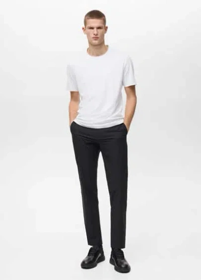 Mango Man Slim-fit Comfort Stretch T-shirt White