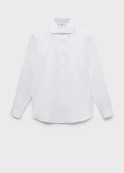 Mango Man Chemise Costume Slim Fit Coton Rayures Blanc - Homme - L -  In White