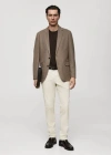 Shop Mango Man Verner Slim-fit Cotton Jacket Medium Brown