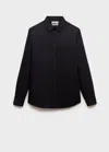 Mango Man Slim Fit Cotton Suit Shirt Black