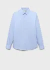 Mango Man Slim Fit Cotton Suit Shirt Sky Blue