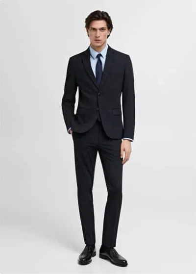 Mango Man Slim Fit Cotton Suit Shirt Sky Blue