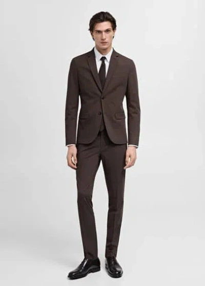 Mango Man Slim Fit Cotton Suit Shirt White