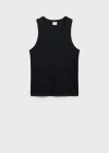 Mango Man Slim Fit Cotton Tank Top Black In Black