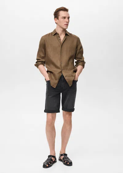 Mango Man Bermuda Black Denim - Homme - 46 -