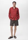 Mango Man Slim-fit Fluid Bermuda Shorts Chocolate