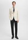 Mango Man Slim-fit Linen Suit Jacket Ecru