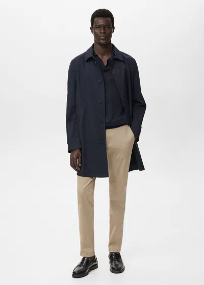 Mango Man Pantalon Chino Slim Fit Serge Beige - Homme - 48 -  In Sand