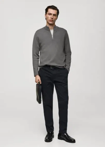 Mango Man Slim Fit Serge Chino Trousers Dark Navy