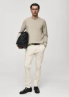 Mango Man Slim Fit Serge Chino Trousers Ecru