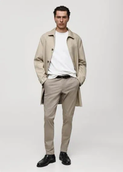 Mango Man Slim Fit Serge Chino Trousers Grey