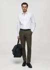 Mango Man Slim Fit Serge Chino Trousers Khaki