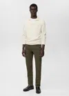 Mango Man Slim Fit Serge Chino Trousers Khaki In Brown