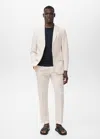 Mango Man Slim-fit Suit Jacket Made From A Linen-lyocell Blend Ecru
