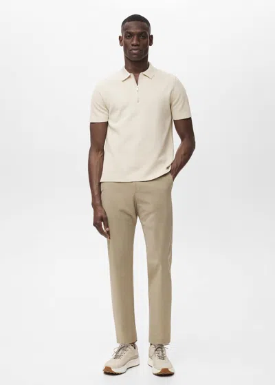 Mango Man Pantalon Slim-fit Kaki - Homme - 46 -