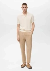 Mango Man Slim-fit Trousers With Drawstring Beige