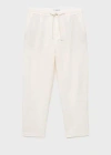 Mango Man Slim-fit Trousers With Drawstring White In White