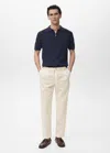 Mango Man Slim-fit Trousers With Drawstring White