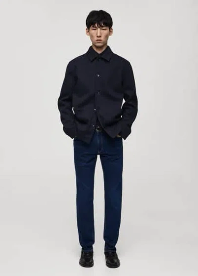 Mango Man Slim Fit Ultra Soft Touch Patrick Jeans Dark Blue