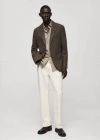 Mango Man Slim Fit Wool Blend Blazer Khaki In Khaki