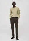 Mango Man Slim Fit Wool Pants Khaki In Khaki