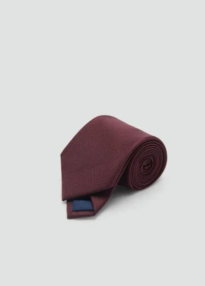 Mango Man Smooth Micro-structured Tie Burgundy