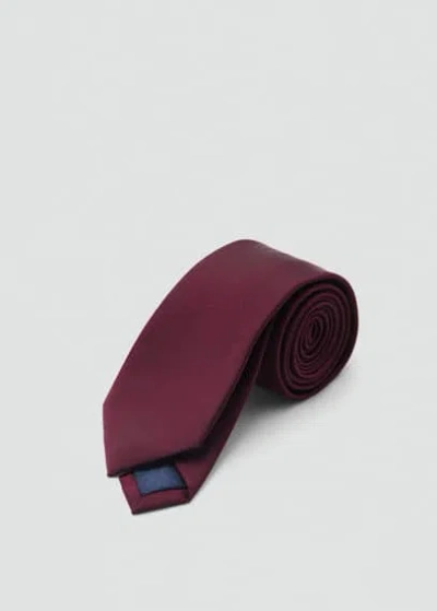Mango Man Smooth Micro-structured Tie Burgundy