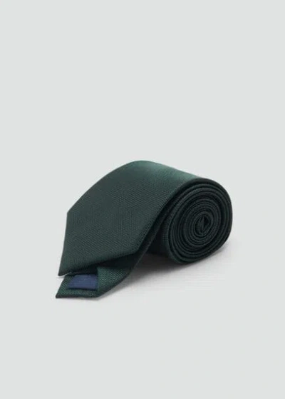 Mango Man Smooth Micro-structured Tie Khaki