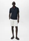 Mango Man Straight Cotton Bermuda Shorts White