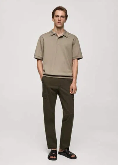 Mango Man Straight-fit Cargo Trousers Khaki