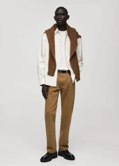Mango Man Straight Fit Cotton Jeans Medium Brown