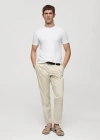 Mango Man Stretch Cotton T-shirt White