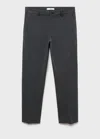 Mango Man Stretch Fabric Slim-fit Trousers Grey In Gray