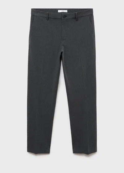 Mango Man Stretch Fabric Slim-fit Trousers Grey In Gray
