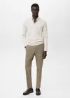 Mango Man Stretch Fabric Slim-fit Trousers Khaki In Brown